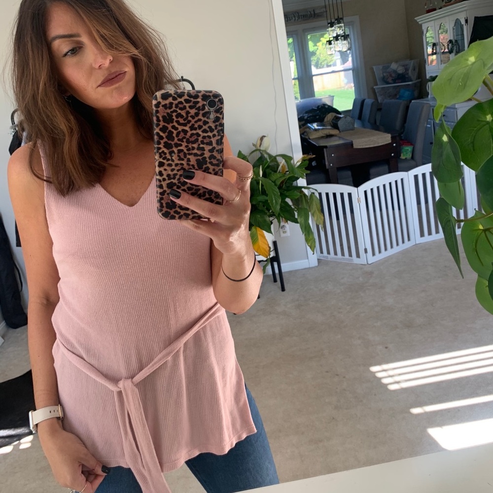 NWT A New Day | rose pink tunic tie tank top M